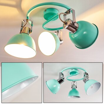 Borik Plafondlamp Groen, Wit, 3-lichts