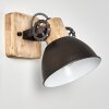Orny Muurlamp Antraciet, Hout licht, 1-licht