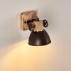 Orny Muurlamp Antraciet, Hout licht, 1-licht