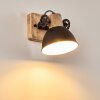 Orny Muurlamp Antraciet, Hout licht, 1-licht