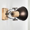 Orny Muurlamp Antraciet, Hout licht, 1-licht