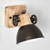 Orny Muurlamp Antraciet, Hout licht, 1-licht