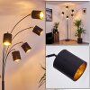 Bhutan Staande lamp Zwart, 5-lichts, Stoffen lampenkap