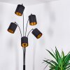 Bhutan Staande lamp Zwart, 5-lichts, Stoffen lampenkap