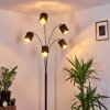Bhutan Staande lamp Zwart, 5-lichts, Stoffen lampenkap