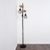 Barbengo Staande lamp Hout licht, Zwart, 2-lichts