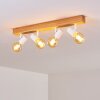 Barbengo Plafondlamp Hout licht, Wit, 4-lichts