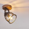 Haervej Plafondlamp Hout donker, Zwart, 1-licht