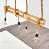 Riekje Hanglamp Bruin, Hout licht, Zwart, 4-lichts