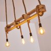 Riekje Hanglamp Bruin, Hout licht, Zwart, 4-lichts