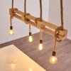 Riekje Hanglamp Bruin, Hout licht, Zwart, 4-lichts