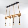 Riekje Hanglamp Bruin, Hout licht, Zwart, 4-lichts
