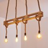 Riekje Hanglamp Bruin, Hout licht, Zwart, 4-lichts