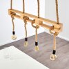 Riekje Hanglamp Bruin, Hout licht, Zwart, 4-lichts