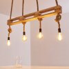 Riekje Hanglamp Bruin, Hout licht, Zwart, 4-lichts