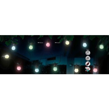 Globo NIRVANA Buitenlamp LED Zwart, 20-lichts