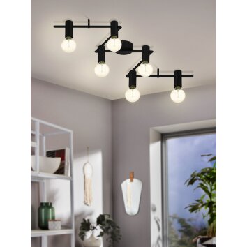 Eglo PASSA RELLA Plafondlamp Zwart, 6-lichts