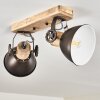 Orny Plafondlamp Antraciet, Hout licht, 2-lichts