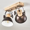 Orny Plafondlamp Antraciet, Hout licht, 2-lichts