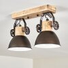 Orny Plafondlamp Antraciet, Hout licht, 2-lichts