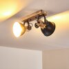 Orny Plafondlamp Antraciet, Hout licht, 2-lichts