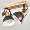Orny Plafondlamp Antraciet, Hout licht, 2-lichts
