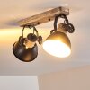 Orny Plafondlamp Antraciet, Hout licht, 2-lichts