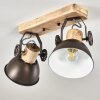 Orny Plafondlamp Antraciet, Hout licht, 2-lichts