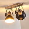 Orny Plafondlamp Antraciet, Hout licht, 2-lichts