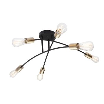 Globo BULB Plafondlamp Zwart, 6-lichts
