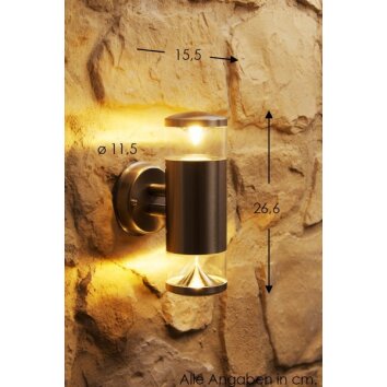 Globo CARME Buitenlamp roestvrij staal, 2-lichts