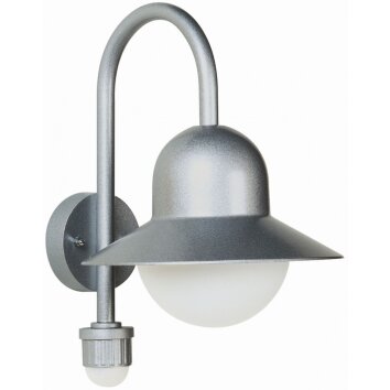 Albert 661 Buiten muurverlichting Zilver, 1-licht, Bewegingsmelder