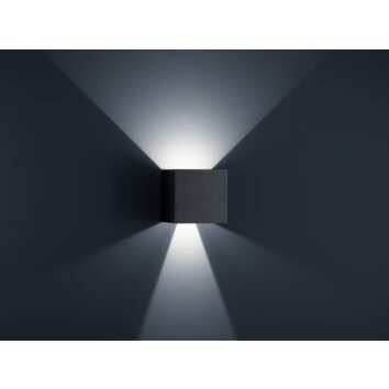 Helestra SIRI 44-L Buiten muurverlichting LED Zwart, 2-lichts