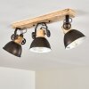 Orny Plafondlamp Antraciet, Hout licht, 3-lichts