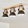 Orny Plafondlamp Antraciet, Hout licht, 3-lichts
