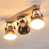 Orny Plafondlamp Antraciet, Hout licht, 3-lichts