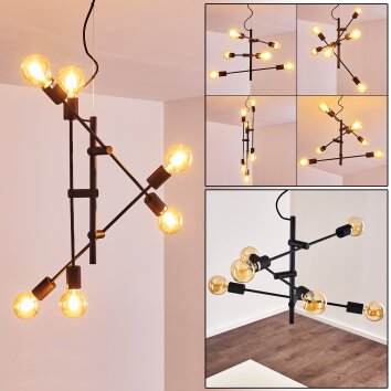 Coppet Hanger Zwart-Goud, 6-lichts