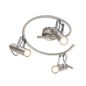 Globo MIRRI LED Plafondlamp Nikkel mat, 3-lichts