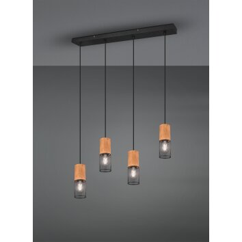 Trio Tosh Hanglamp LED Zwart, 4-lichts