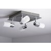 Trio CLAPTON Plafondlamp LED Aluminium, Chroom, roestvrij staal, 4-lichts