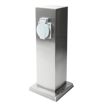 KS Verlichting socket Buitencontactdoos Roestvrijstalen kleur, 1-licht