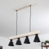 Berkeley Hanger Hout licht, Zwart, 4-lichts
