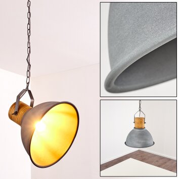 Kinzua Hanger Grijs, Hout licht, stenen uiterlijk, 1-licht
