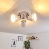 Vlissingen Plafondlamp Nikkel mat, Wit, 3-lichts