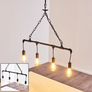 Kolyma Hanglamp Roest, Zwart, 4-lichts