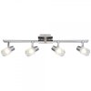 Brilliant Lea Spotbalk plafond Chroom, Wit, 4-lichts