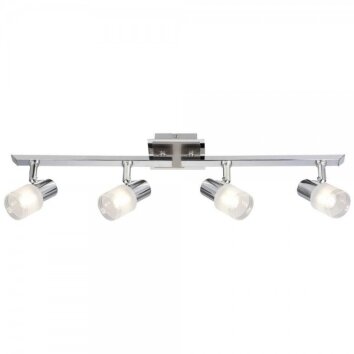 Brilliant Lea Spotbalk plafond Chroom, Wit, 4-lichts
