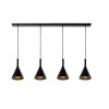 Lucide GIPSY Hanglamp Zwart, 4-lichts