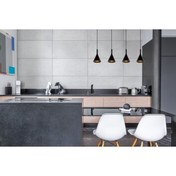 Lucide GIPSY Hanglamp Zwart, 4-lichts