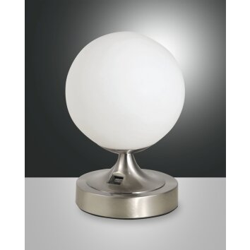 Fabas Luce Perla Tafellamp Nikkel glanzend, 1-licht
